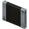 Биметаллический радиатор отопления Rifar Supremo 500 боковое подключение 8 секций антрацит