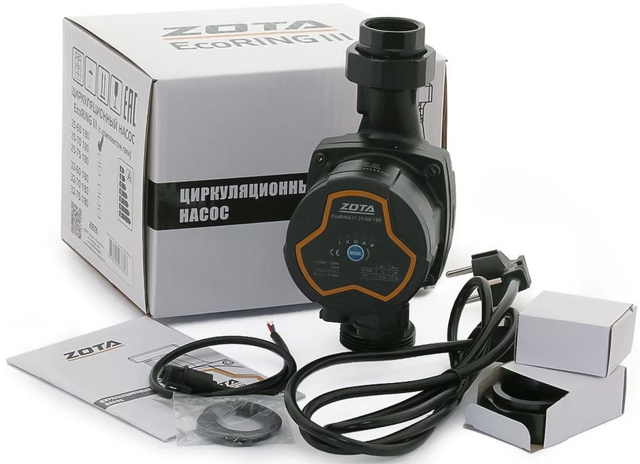 Циркуляционный насос Zota EcoRING III 25-60 180 с гайками