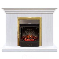Каминокомплект Хорошие Камины Марс с очагом RealFlame Majestic Lux BR S белое дерево