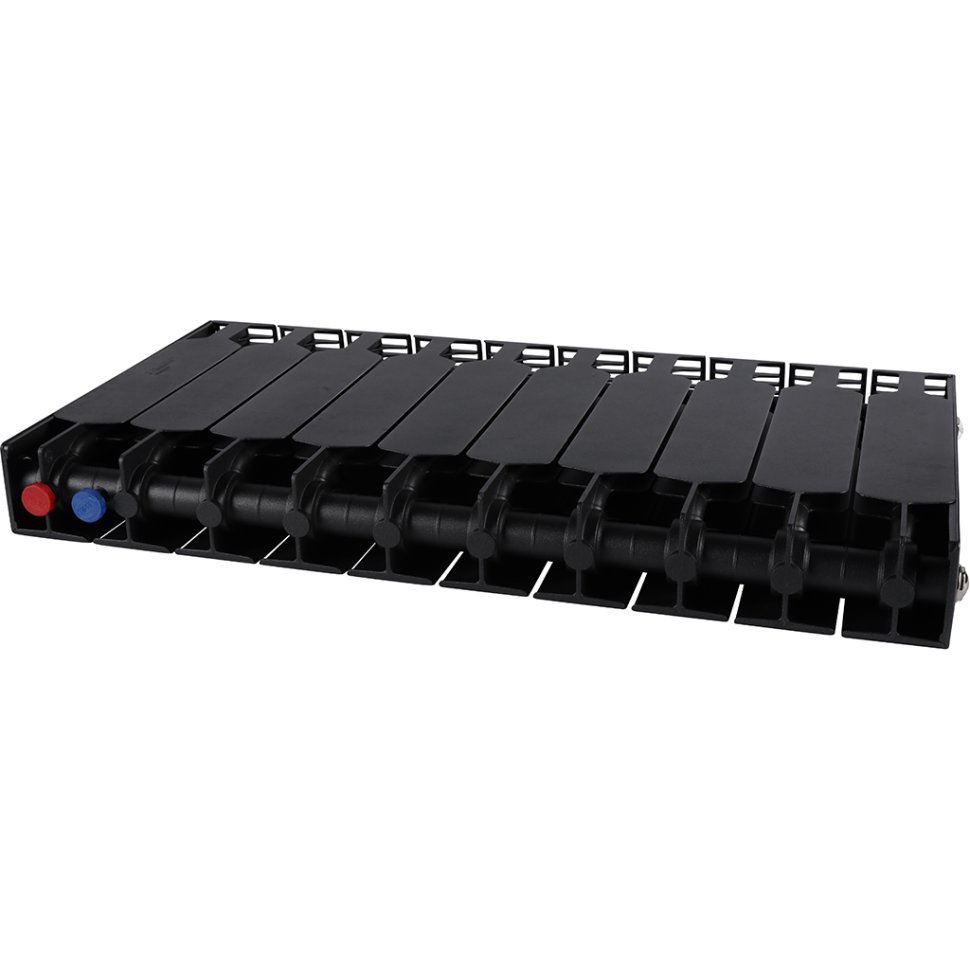 Биметаллический радиатор отопления Rifar Supremo Ventil SVR 350 10 секций нижнее правое подключение антрацит