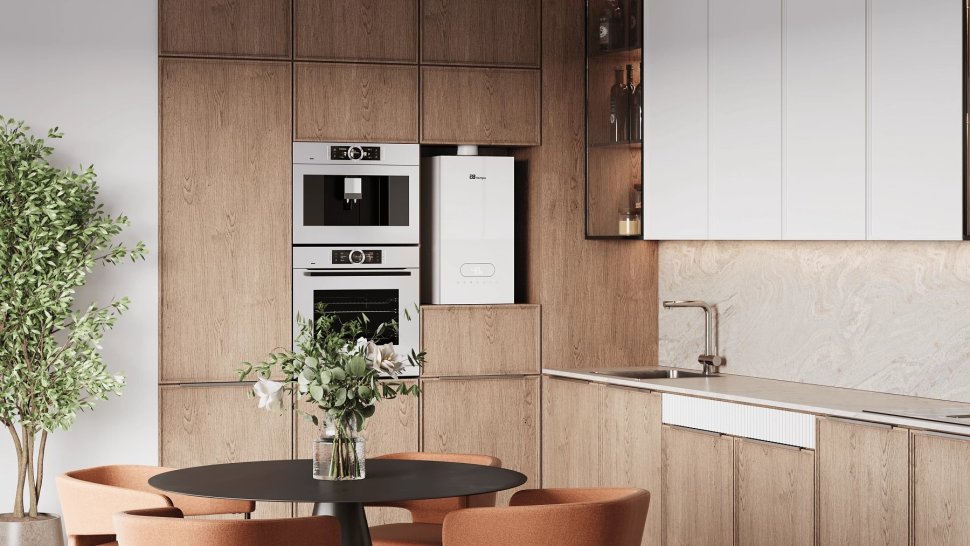 Настенный газовый котел E8 tempo GMB24V (белая стеклянная панель)