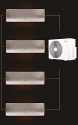 Мульти сплит-система на 4 комнаты 25+25+25+25 м2 AURUS ADI/in-09HN8/GOLD*4/ADMI/out-36H4N8 D Series