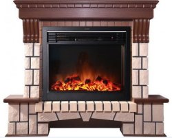 Каминокомплект Interflame Экстер средний дуб с очагом Jupiter GLS LED Black