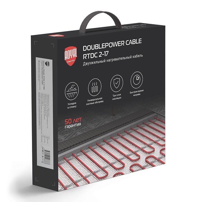 Комплект теплого пола Royal Thermo Doublepower Cable RTDC 2-17-1500 с терморегулятором RTI-16