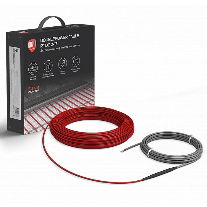 Комплект теплого пола Royal Thermo Doublepower Cable RTDC 2-17-1500 с терморегулятором RTI-16