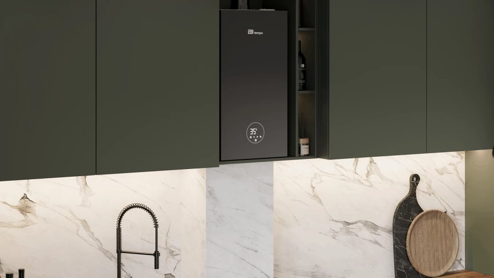 Настенный газовый котел E8 tempo GHC24W (черная стеклянная панель)