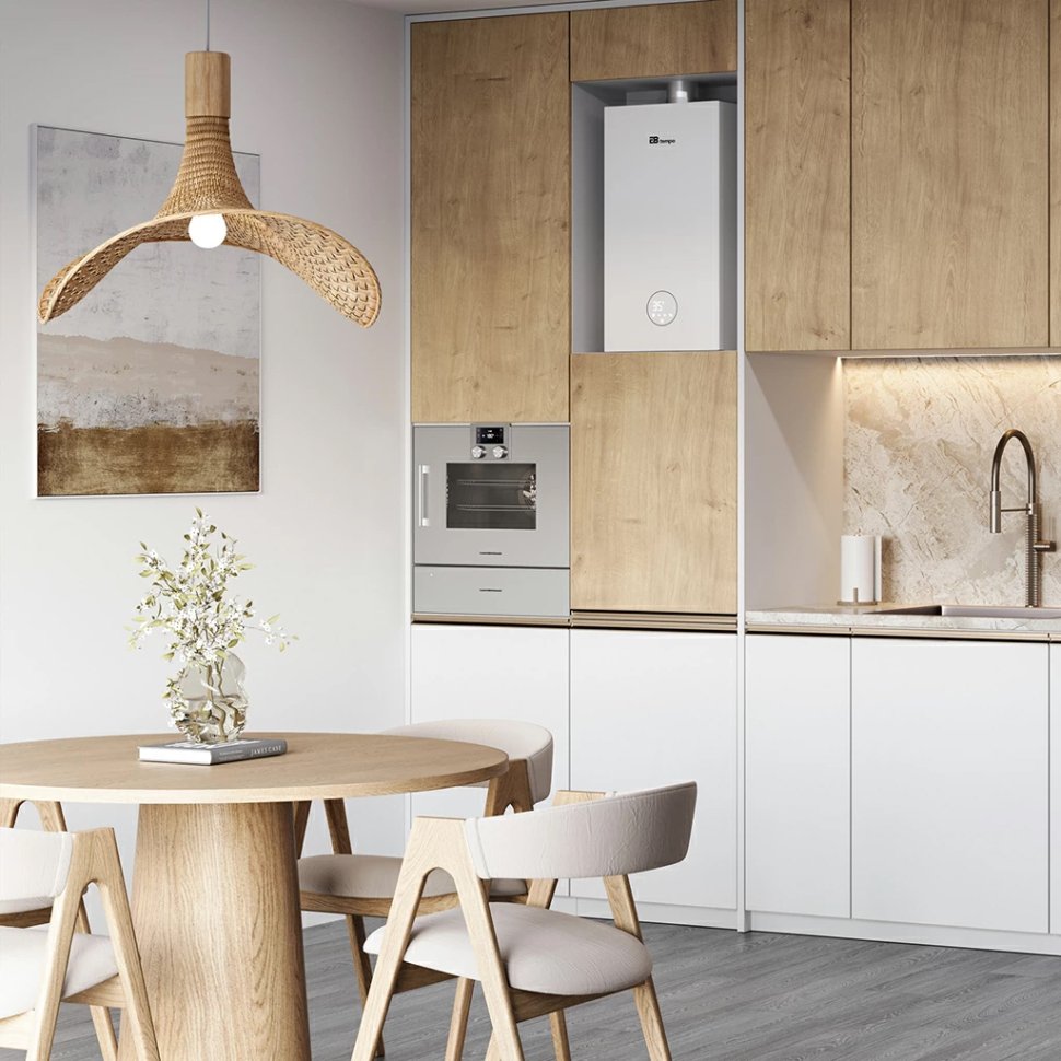 Настенный газовый котел E8 tempo GHD24W (белая стеклянная панель)