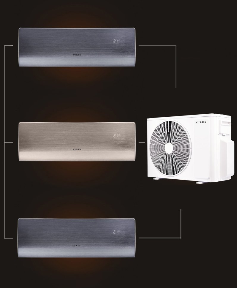 Мульти сплит-система на 3 комнаты 35+35+25 м2 ADI/in-12HN8/BLACK+ADI/in-12HN8/GOLD+ADI/in-09HN8/BLACK/ADMI/out-36H4N8 D Series