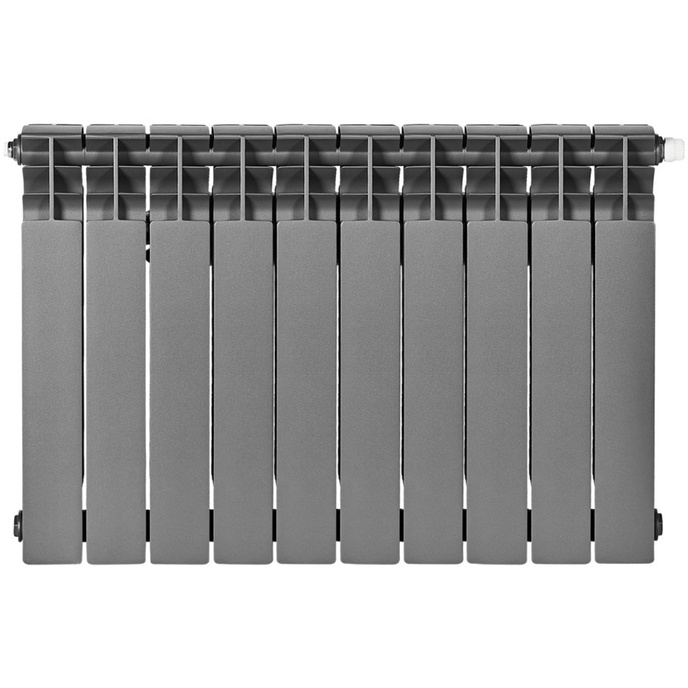 Биметаллический радиатор отопления Stout Titan Ventil 500 10 секций графит RAL 7024
