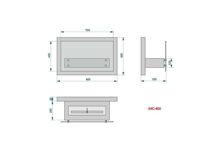 Настенный биокамин Lux Fire Премьера 800 БКС-800