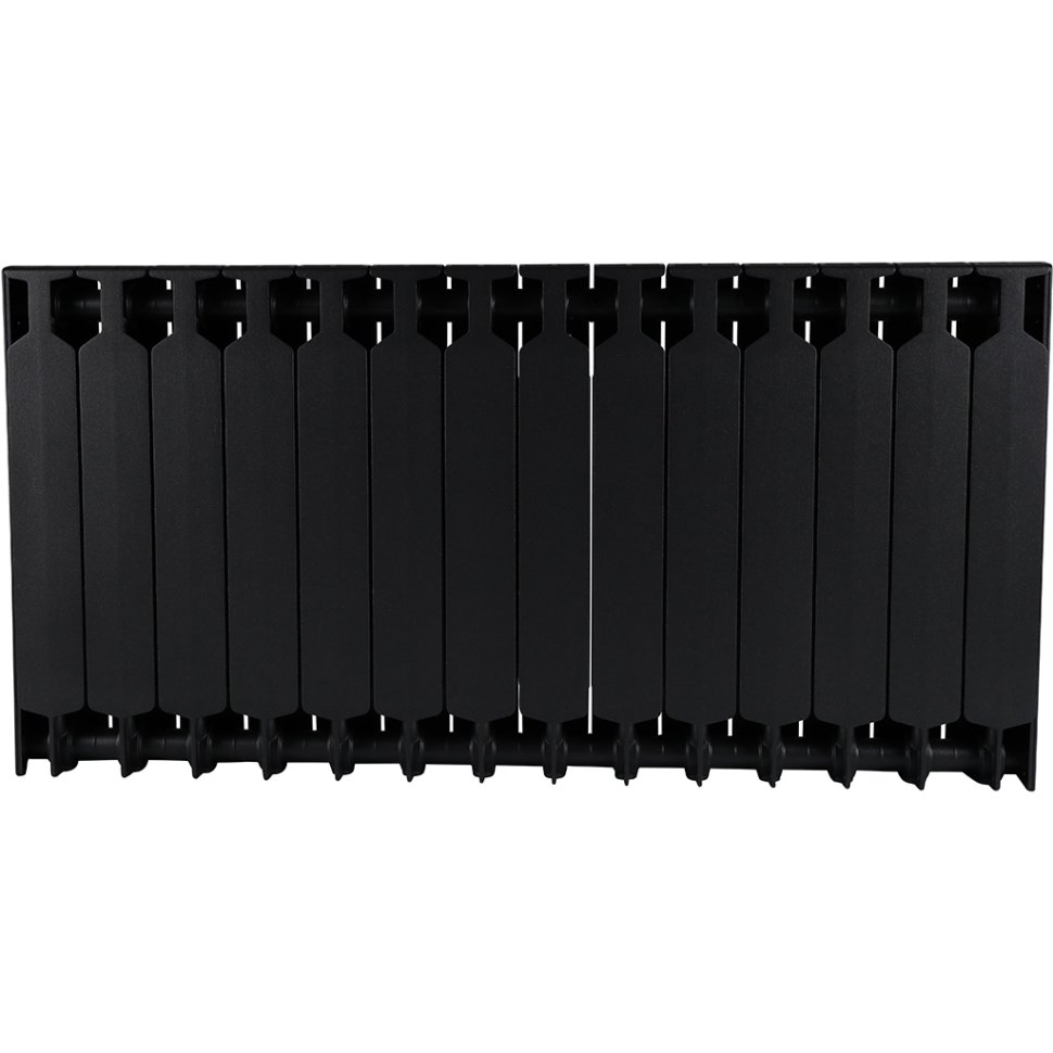 Биметаллический радиатор отопления Rifar Supremo 500 боковое подключение 14 секций антрацит