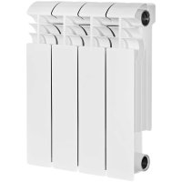 Биметаллический радиатор отопления Stout Vega 350 4 секции боковое подключение белый RAL 9016