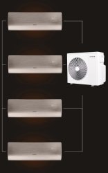 Мульти сплит-система на 4 комнаты 35+25+25+25 м2 ADI/in-12HN8/GOLD*1+ADI/in-09HN8/GOLD*3/ADMI/out-42H5N8 D Series