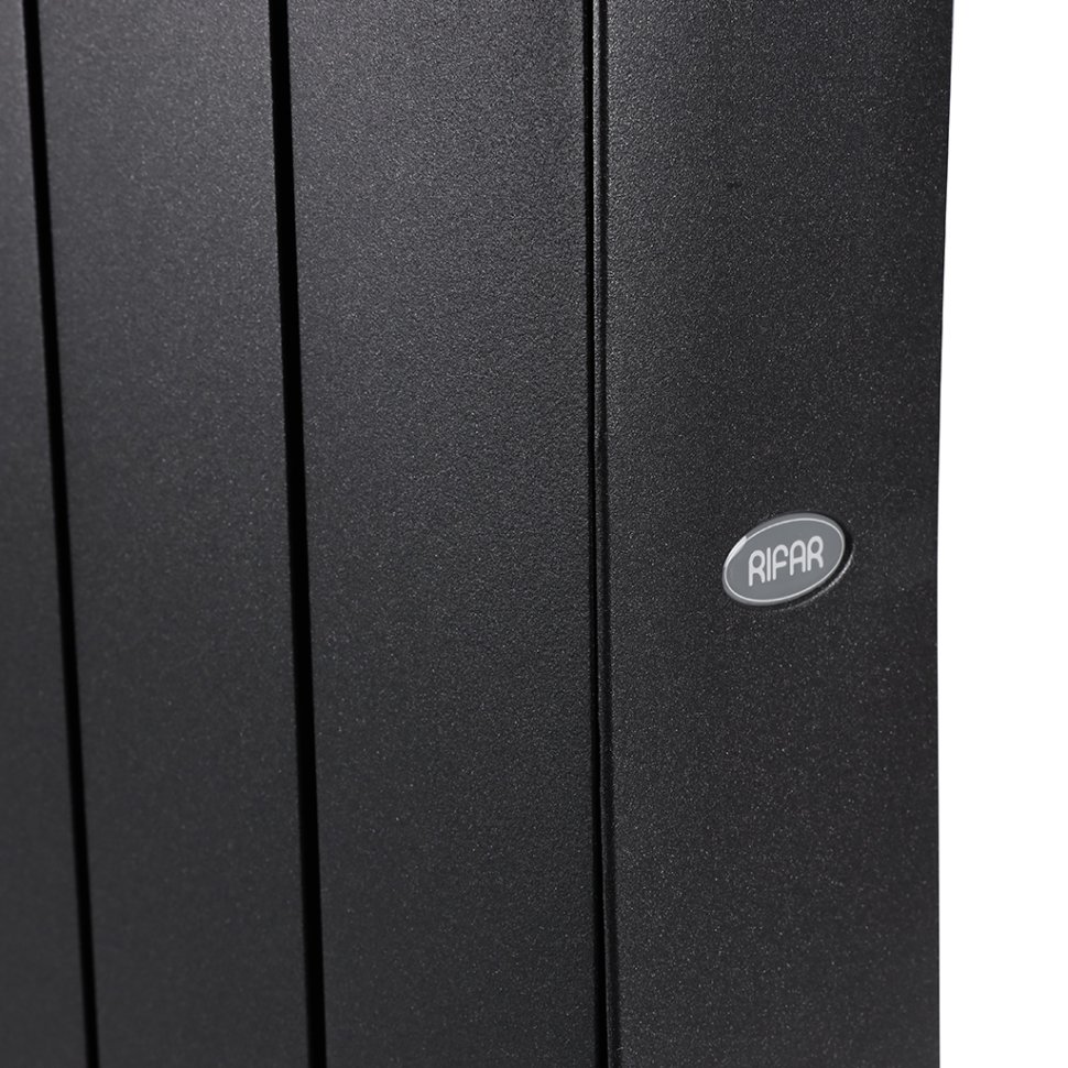 Биметаллический радиатор отопления Rifar Supremo Ventil SVR 500 12 секций нижнее правое подключение антрацит