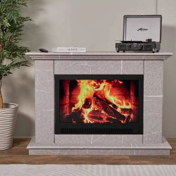 Каминокомплект Хорошие Камины Марс XL с очагом Феникс мрамор серый