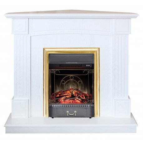 Каминокомплект RealFlame Andrea Corner с очагом Majestic Lux Brass S