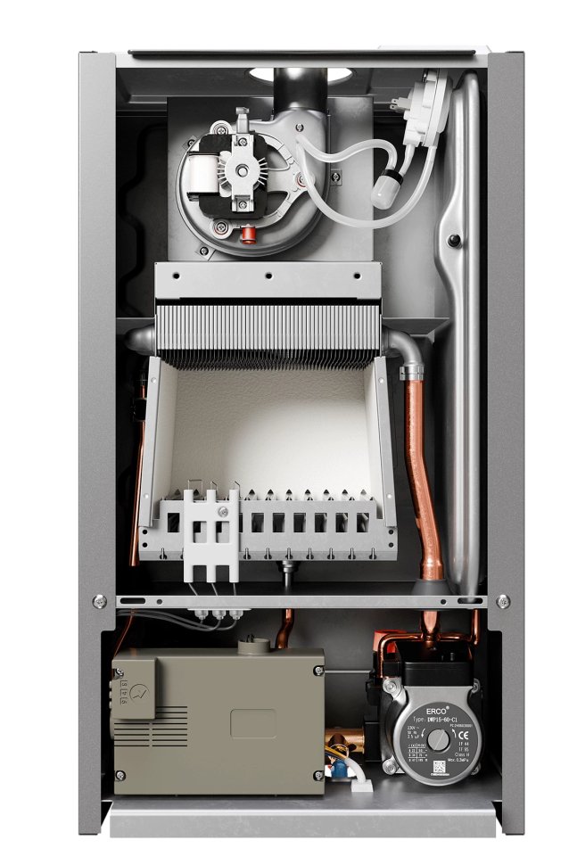 Настенный газовый котел E8 tempo GHA32V (стеклянная панель серый графит)