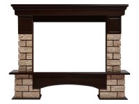 Портал Firelight Forte Wood 30U (угловой) камень коричневый/шпон темный дуб