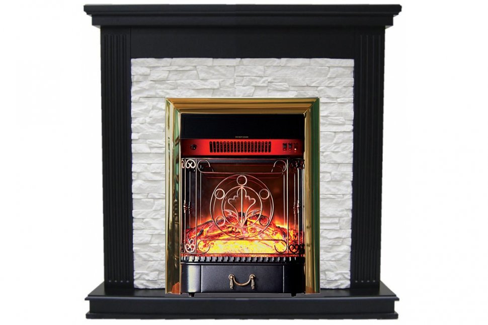 Каминокомплект Interflame Сиена сланец венге с очагом Majestic FX M Brass