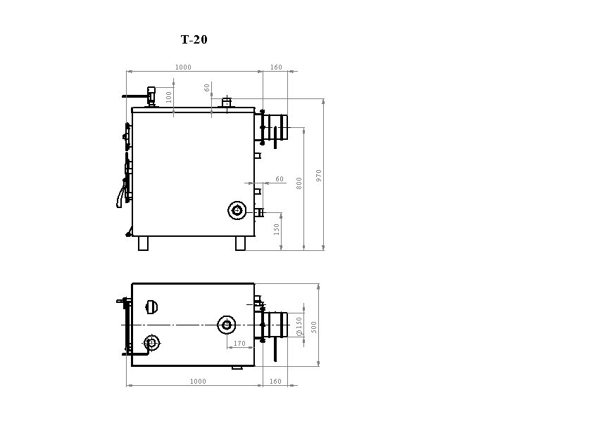 Напольный твердотопливный котел Траян Т-20-2КТ