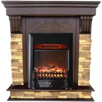 Каминокомплект Interflame Брайт темный дуб с очагом Fobos FX M Black