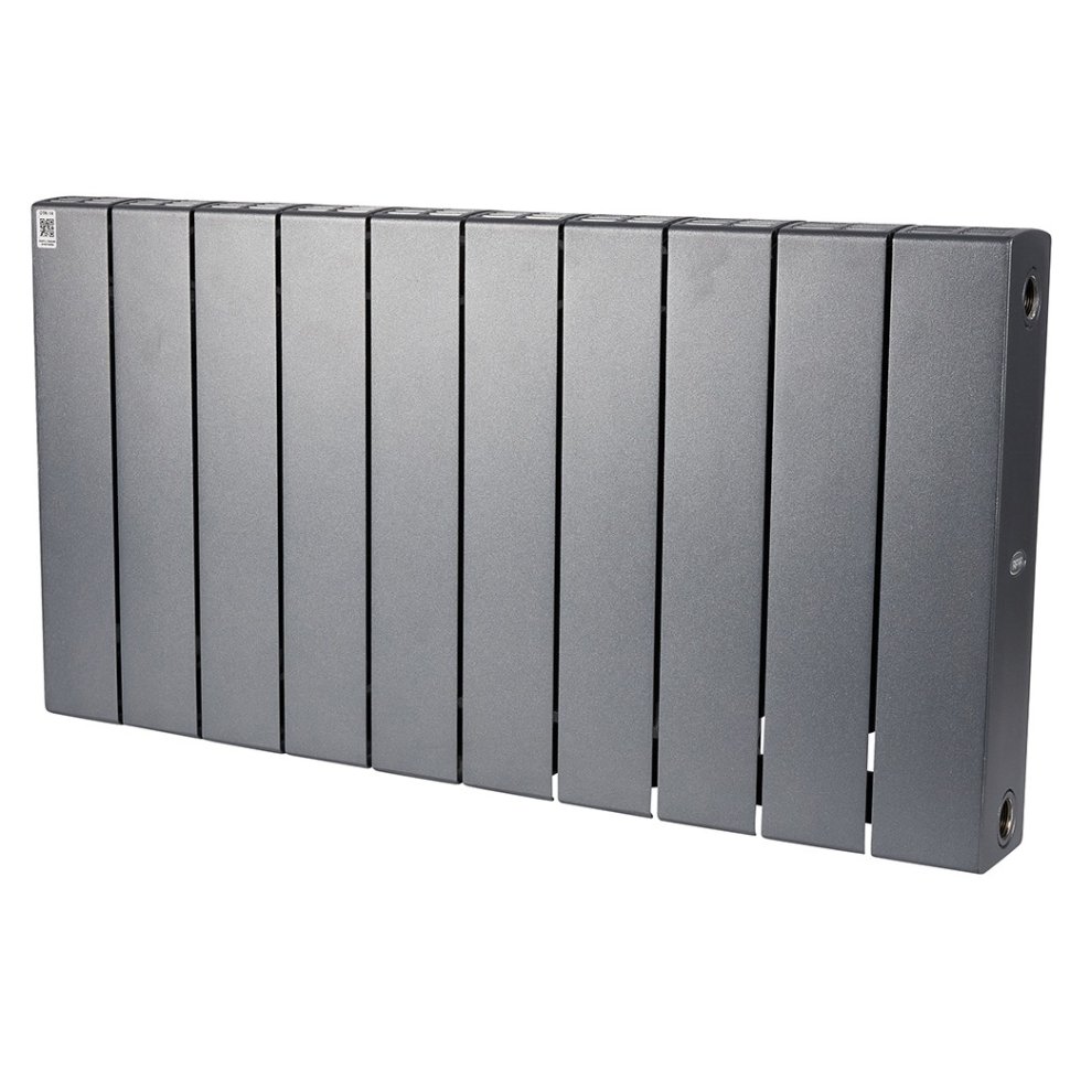 Биметаллический радиатор отопления Rifar Supremo 350 боковое подключение 10 секций титан