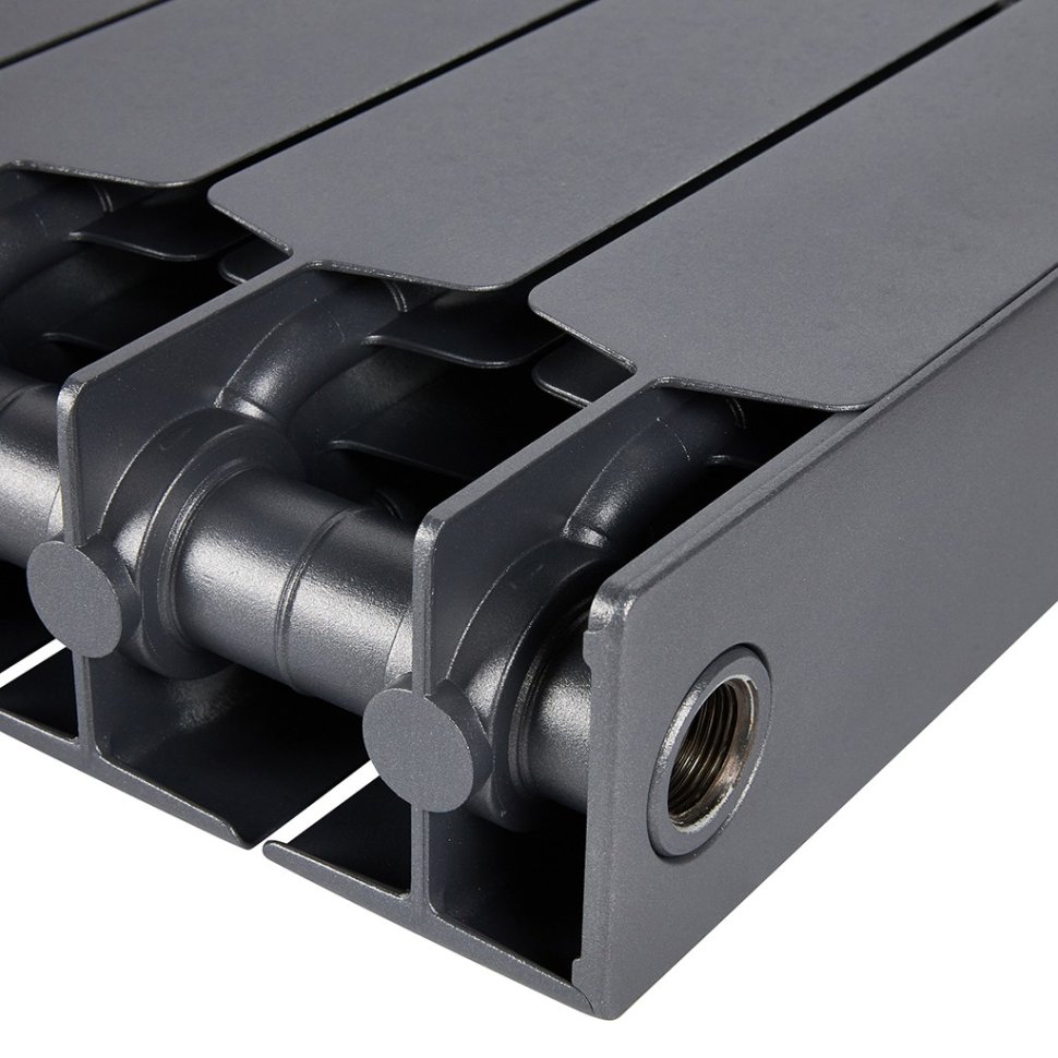 Биметаллический радиатор отопления Rifar Supremo 350 боковое подключение 10 секций титан